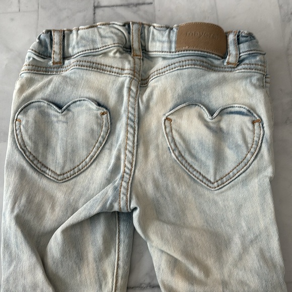 Mayoral Little Girls Light Blue Floral Lace Jeans (24M) - Picture 7 of 9